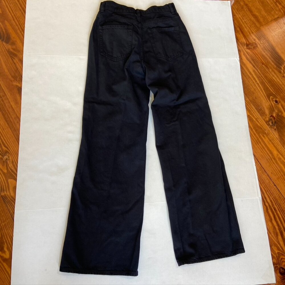 Pac Sun High Rise Button Fly Black Distressed Jeans Sz 27 - Picture 8 of 11